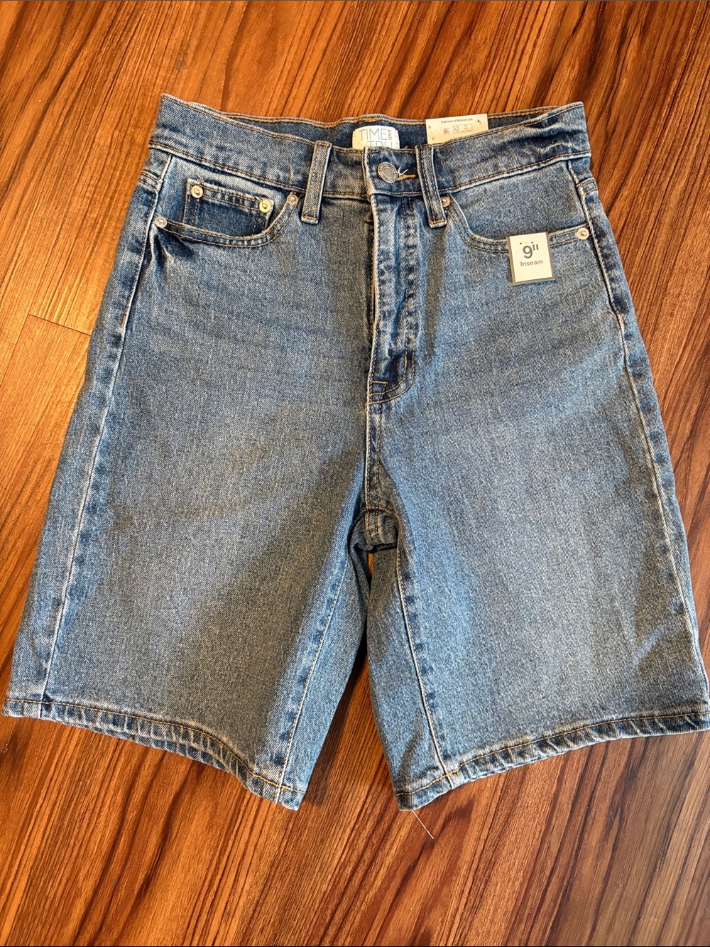 Time and Tru Women's Light Blue Denim Bermuda Shorts